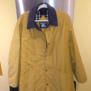 Vintage Burberry's Men's Quilted Harrington Jacket in Tan and Navy